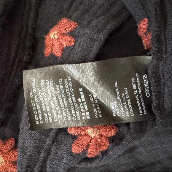 Free People Small Dahlia Black Floral Smocked Midi Maxi Dress ~ Boho Peasant - Picture 11 of 11